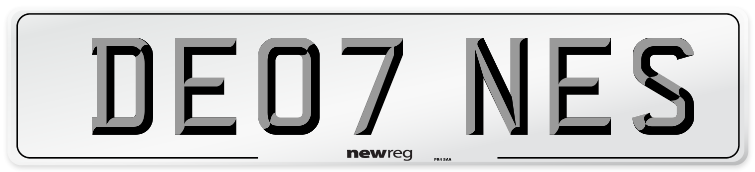 DE07 NES Number Plate from New Reg